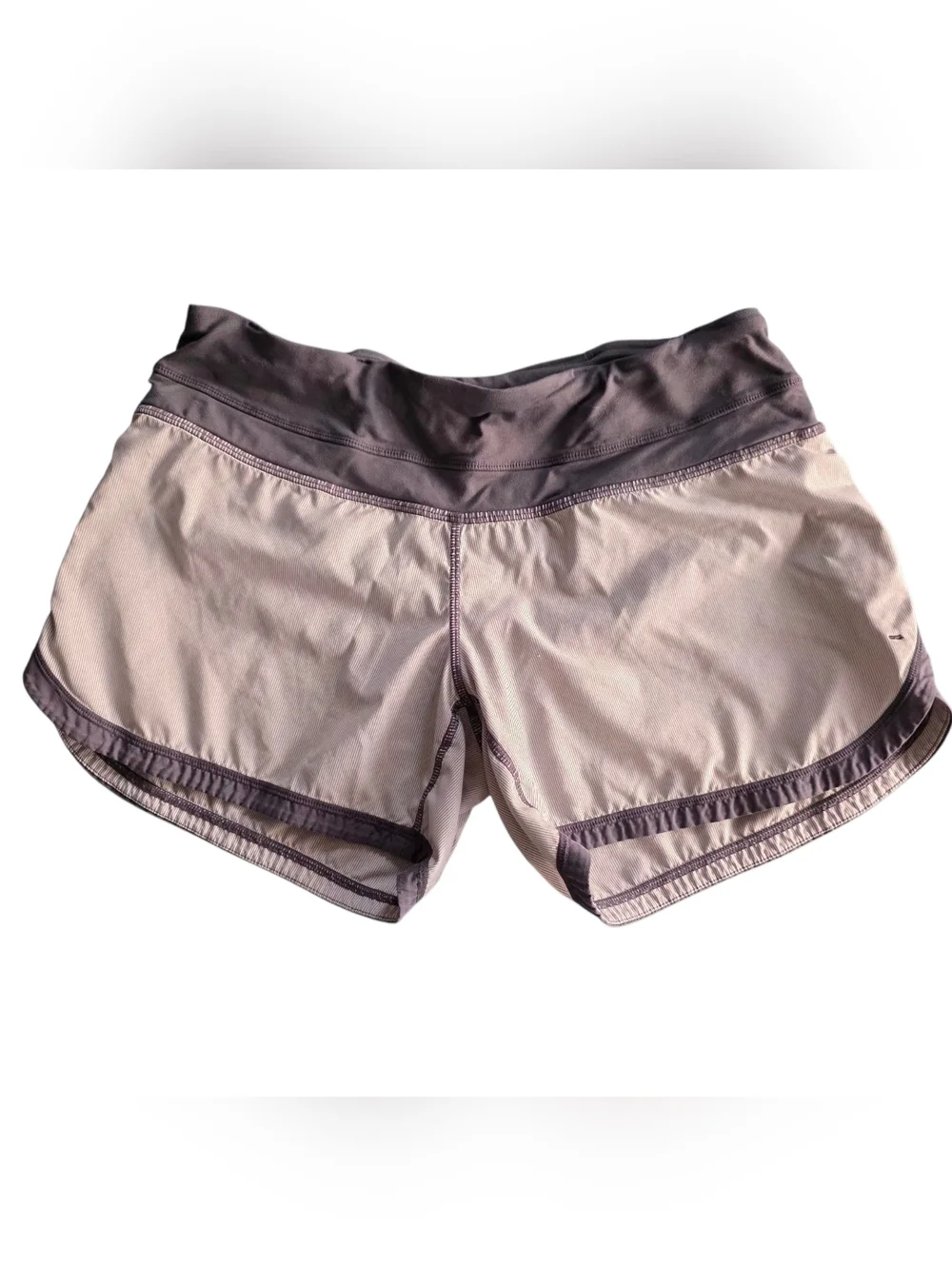 lululemon athletica Gray & White Run Times Shorts Size 4